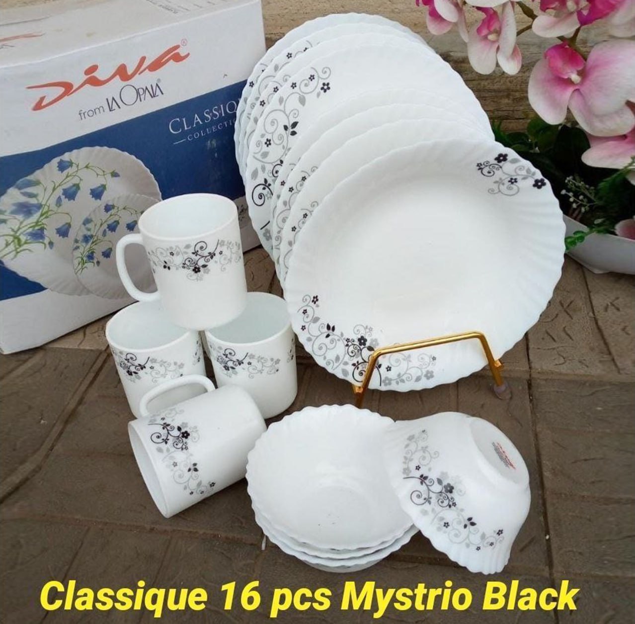 Diva 16 Pieces Classique Glass Dinner Set