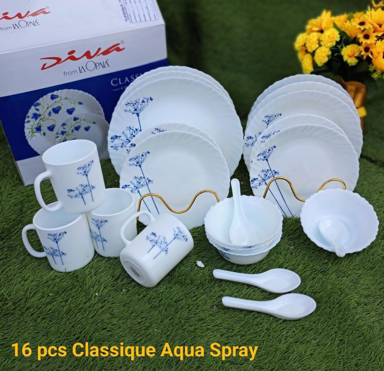 Diva 16 Pieces Classique Glass Dinner Set