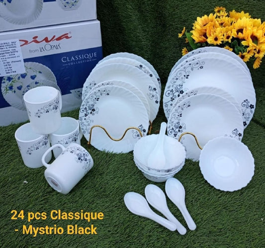 Diva 24 Pieces Classique Glass Dinner Set
