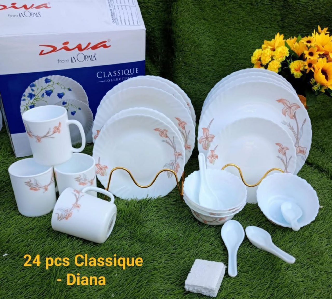 Diva 24 Pieces Classique Glass Dinner Set