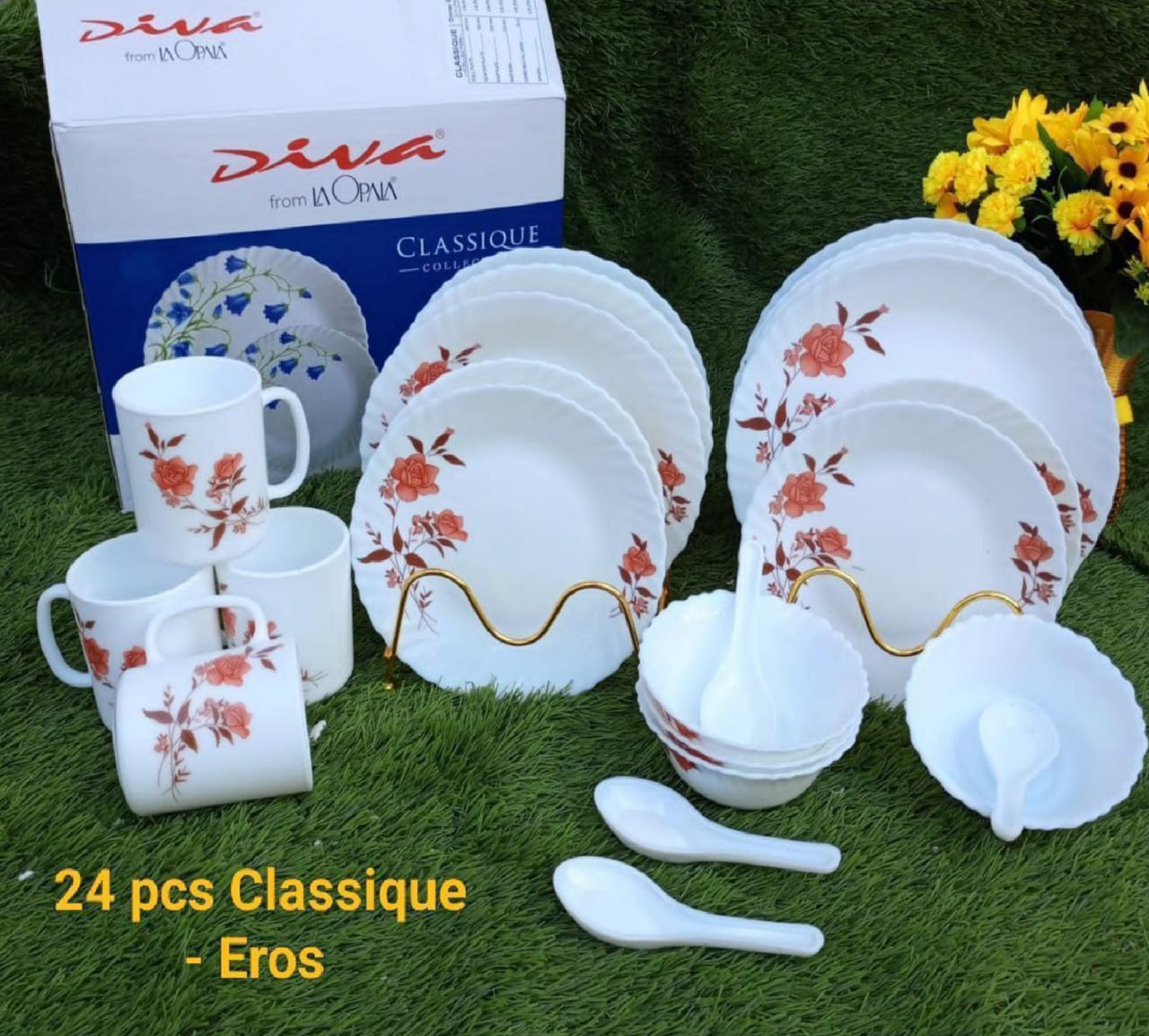 Diva 24 Pieces Classique Glass Dinner Set