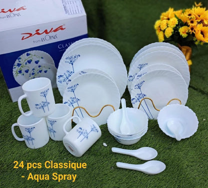 Diva 24 Pieces Classique Glass Dinner Set