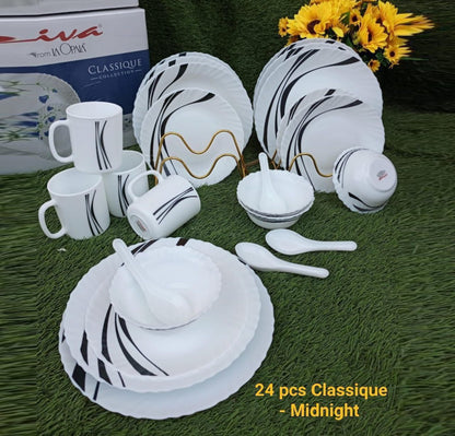 Diva 24 Pieces Classique Glass Dinner Set