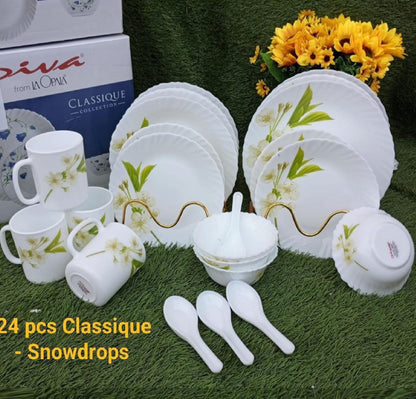 Diva 24 Pieces Classique Glass Dinner Set