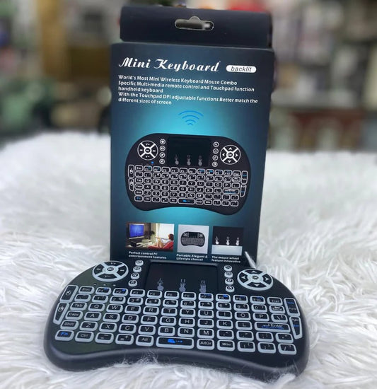 Wireless Mini Keyboard With Mouse Touchpad & Back-light For Android Box, Smart TV & Laptop