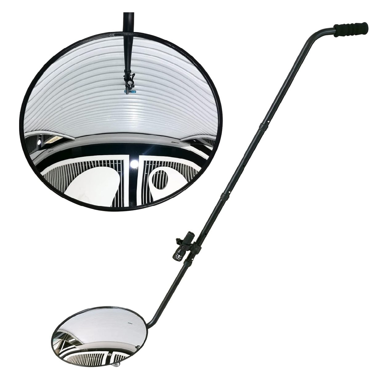 Under Vehicle Inspection Mirror with Telescoping Pole and LED Torch