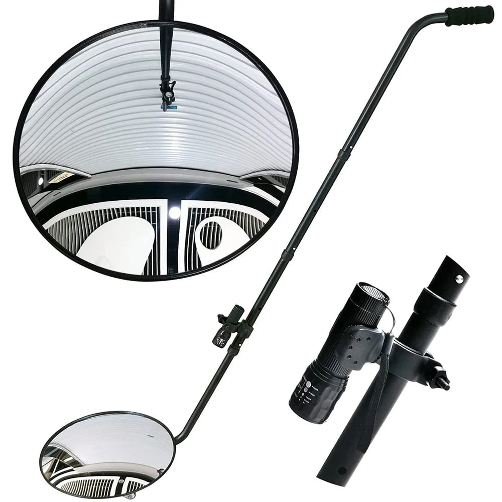 Under Vehicle Inspection Mirror with Telescoping Pole and LED Torch