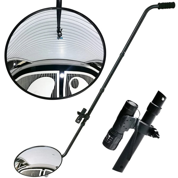 Under Vehicle Inspection Mirror with Telescoping Pole and LED Torch