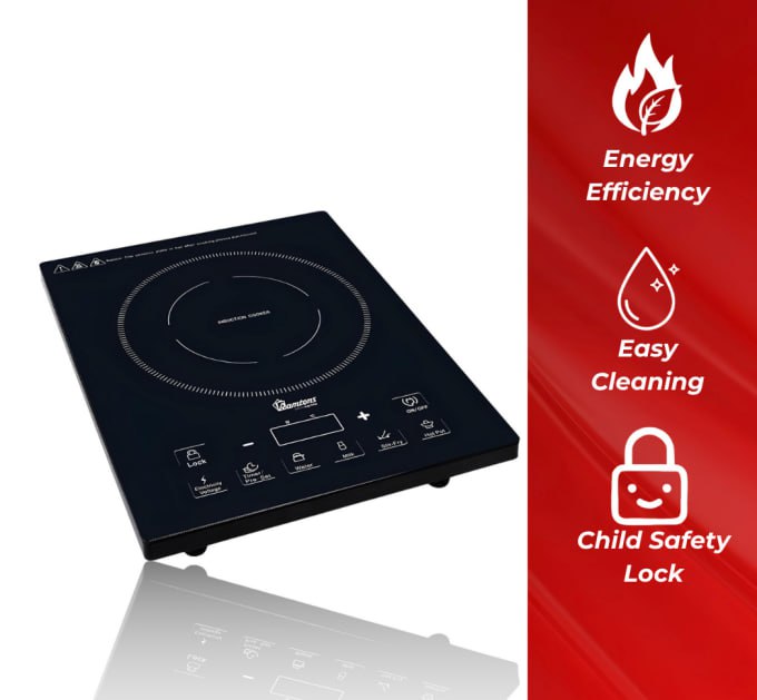 Ramtons Single Plate Induction Cooker + Free Non Stick 24 CM Pan