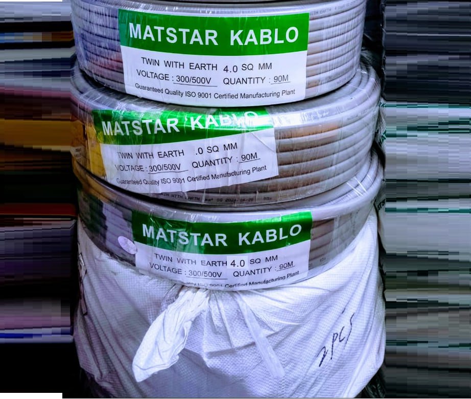 Premium Quality Matstar Twin With Earth Electrical Wire 90Mtrs Roll Size 4.0 MM