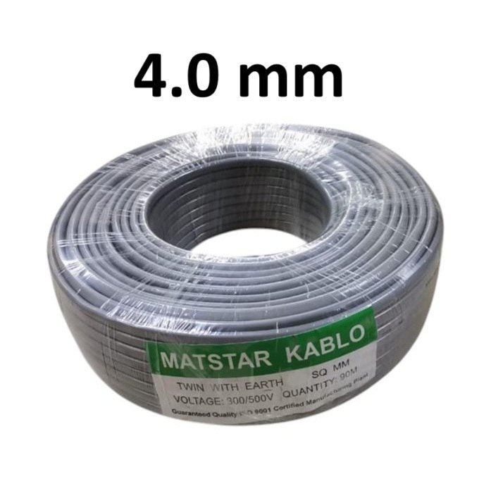 Premium Quality Matstar Twin With Earth Electrical Wire 90Mtrs Roll Size 4.0 MM