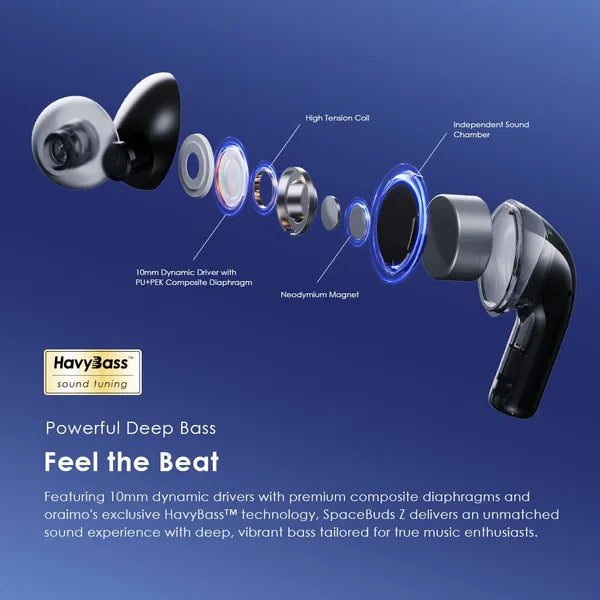 oraimo SpaceBuds Z ANC True Wireless Earbuds with Spatial Audio