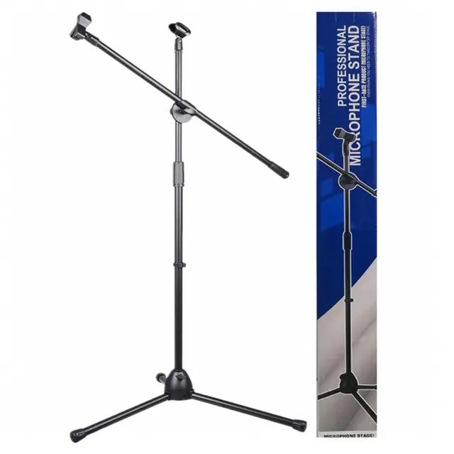 Professional Boom Adjustable Microphone Stand Base Tripod - No MIC