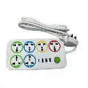Extension Cables 6 Way With 3 USB + 1 type C Ports Multiplug Power Extension Socket Power Cables