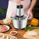 Stainless Steel Electric Meat Grinders with Bowl Heavy for Kitchen Food Chopper, Meat, Vegetables, Onion, Garlic Slicer Dicer, Fruit & Nuts Blender