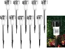 10 PC Set solar Garden Light Solar Power Path Lights LED Garden Stake Light Lawn Stainless Steel Spot Lamp for Outdoor