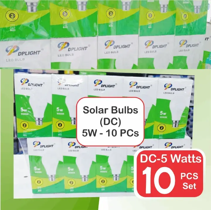 10 PC Set LED Solar / DC Energy Saver Bulb - PIN Type for Home, Office and Re-salers