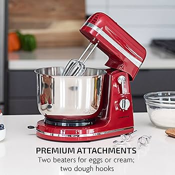 [PID000044] 3 In 1 Stand Mixer, 4.0 Ltrs Stainless Steel Food Mixers for Baking, 1000W Electric Kitchen Mixers with Bowl, Dough Hook, Wire Whip Beater