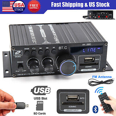[PID000056] High Power Hi-Fi amplifier mini stereo audio amplifier hifi 2-channel amplifier USB/SD MP3 car amplifier with Bluetooth with remote control function