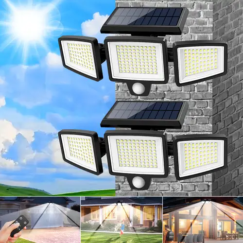 [PID000065] Solar Light 300Watts automatic sensor Solar security floodLight with 3 Heads