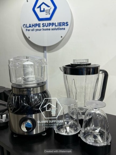 [PID000066] Signature 4 in 1 Multifunctional Electric Blender (1000 Watts) – 1.8 Ltrs Unbreakable Jug Waterproof Motor Stainless Steel Blade with Juicer / Chopper / Grinder Peanut Butter / Grinder