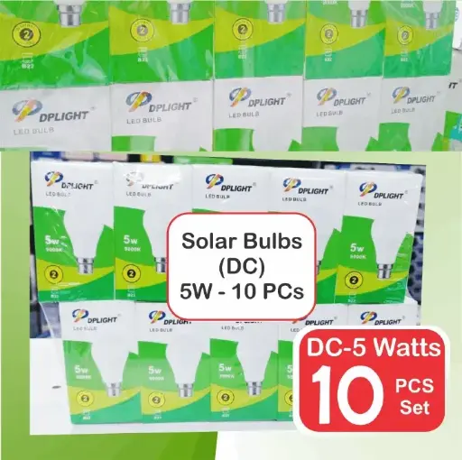 [PID000099] 10 PC Set LED Solar / DC Energy Saver Bulb - PIN Type for Home, Office and Re-salers