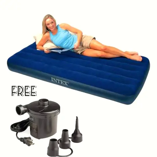 [PID000110] Intex Inflatable Mattress with Free Electric Pump | Camping Beddings with Free Electric Pump
